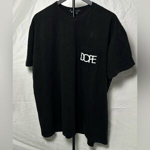 Black T-Shirt with White 'DOPE' Pocket